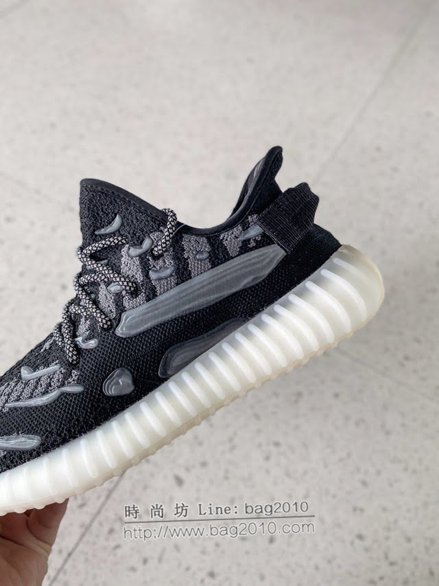 Adidas男女椰子鞋 阿迪達斯夜光椰子350 Adidas Yeezy Boost 350 v3水滴黑白  xhn1559